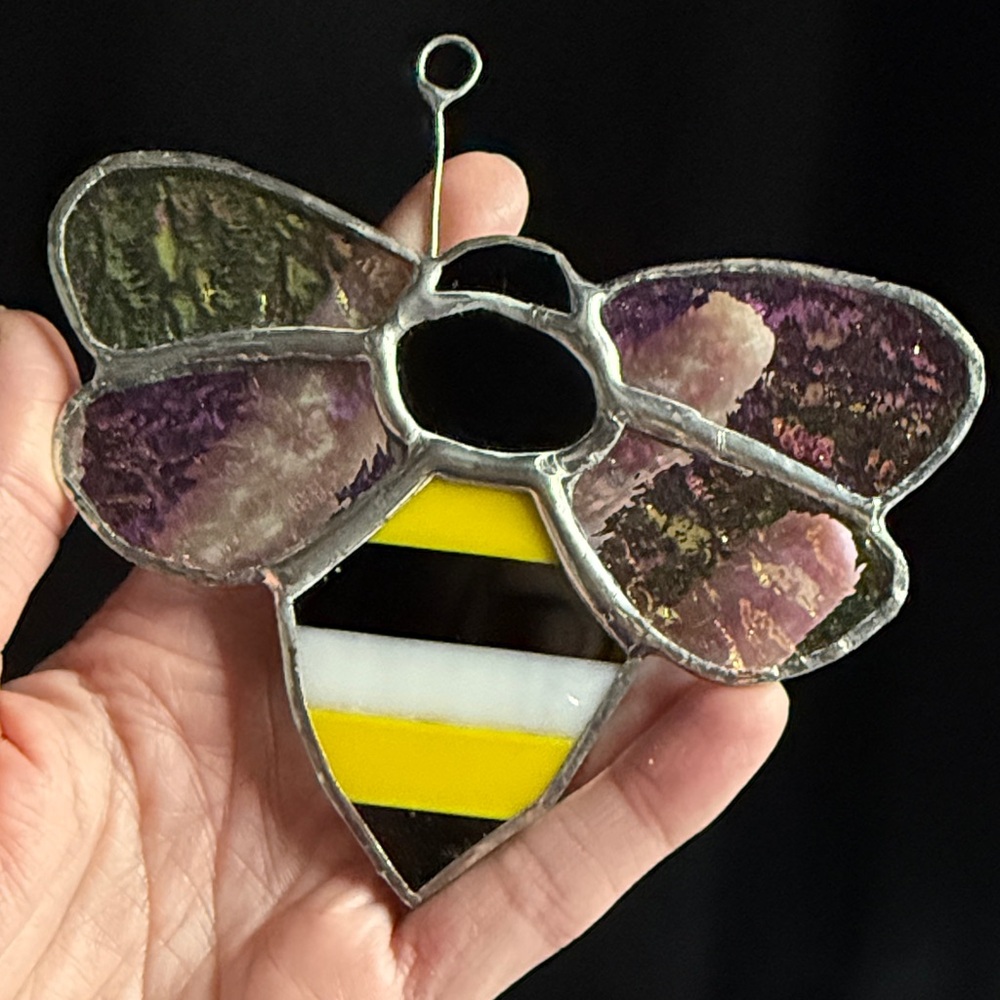 Stained Glass Bee Ornament Sun Catcher